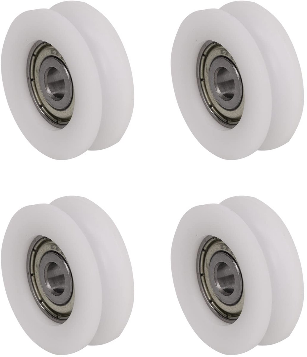 4Pcs U-Vorm Groef Lager Katrol 30x10x6mm Nylon Plastic Wiel Voor Track Sliding, Glazen Deur, Venster, Transmissie Onderdelen