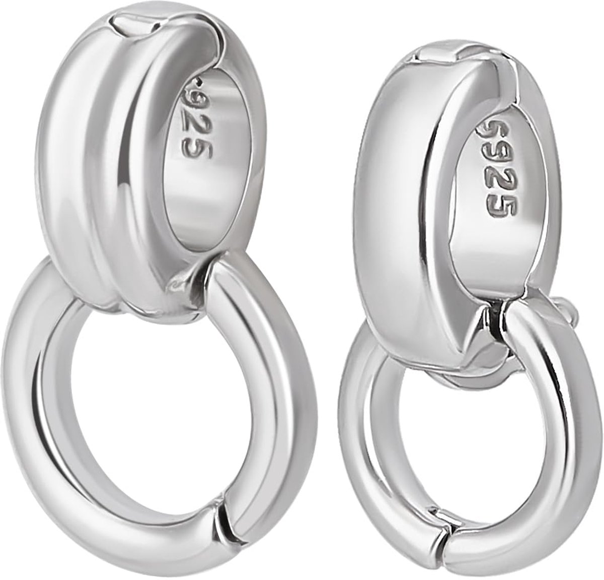 2 Stuks 2 Maten Dubbele Bail Sluitingen 925 Sterling Zilver Vouw Over Twister Sluitingen Connector Voor Ketting Sieraden Maken
