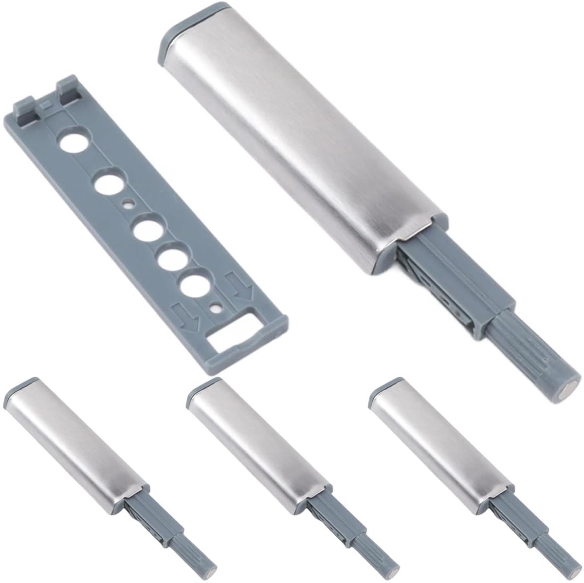 4 stuks push-pull voor deuren, behuizing van aluminium, magneetsluiting, deuropening voor meubelopeningssysteem, robuuste deuren, push-pull-deuren