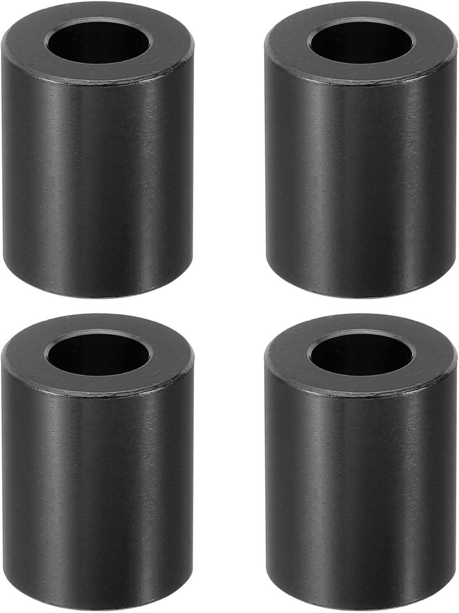 M8 Aluminium Afstandhouder, 4 Stuks Metalen Afstandhouders Aluminium 8,2mm ID x 16mm OD x 20mm L Aluminium Afstandhouder Schroef Onderstel Rond voor 1/3in of M8 Schroef Bouten, Zwart