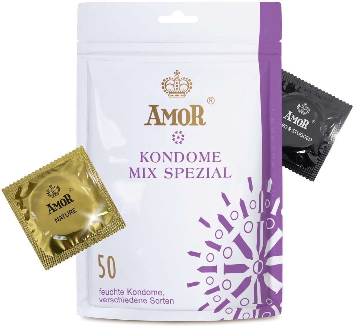 AMOR Premium Mix Special, Extra variatie, proefpakket, Ø 53/54 mm, 50 stuks