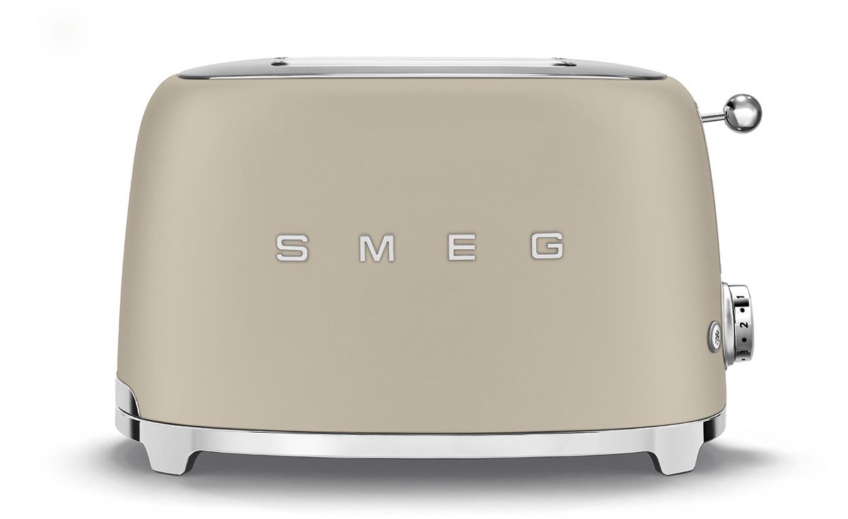 SMEG TSF01MLMEU Broodrooster - 2 Sleuven - 950W - 6 Bruiningsstanden - Ontdooifunctie & Opwarmfunctie - '50s style - Mat Moonlight