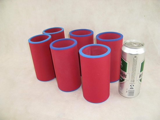 Set van 6 Bierkoelers voor 0.5L Blikjes - Hoogwaardige Neopreen Fleskoelers — afbeelding 3
