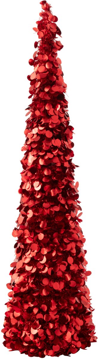 J-Line decoratie boom Sprankelend - polystyreen - rood - large