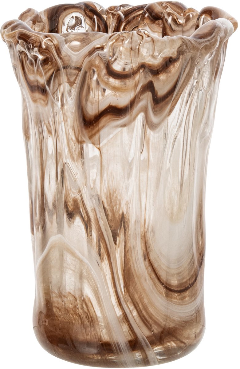 J-Line Vaas - glas - beige/transparant - small