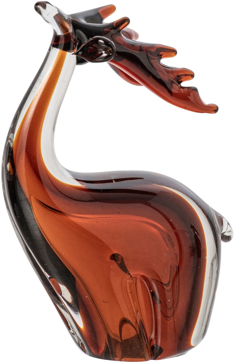 J-Line Hert - glas - brons - large
