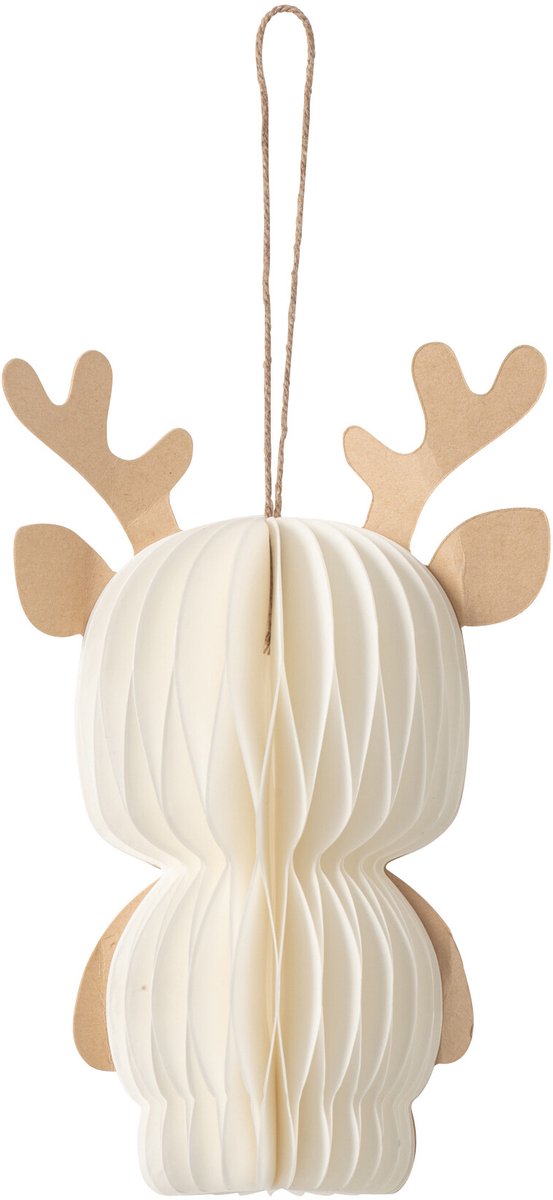 J-Line hanger Rendier - papier - camel/wit - small