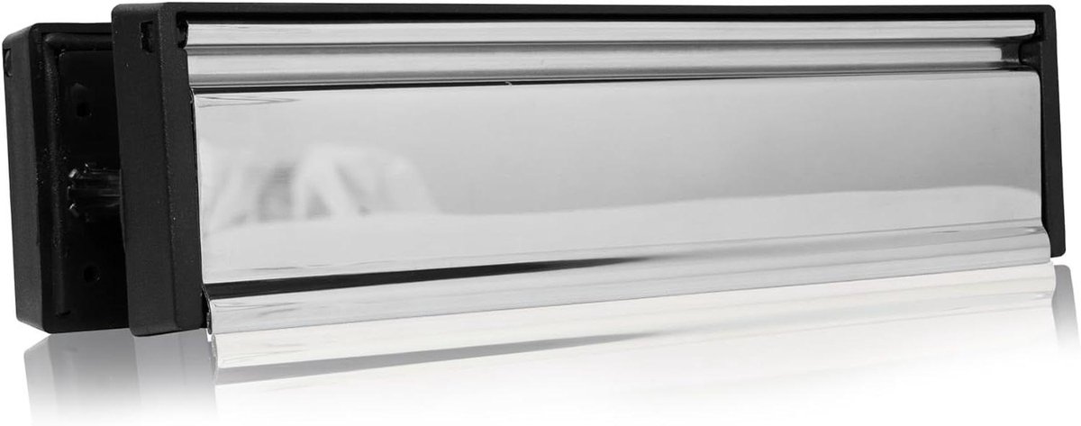 Brievenbus - Postbus Deur - Post Ontvangen - Gepatenteerde Kleppen - 250 mm - Chroom Zwart
