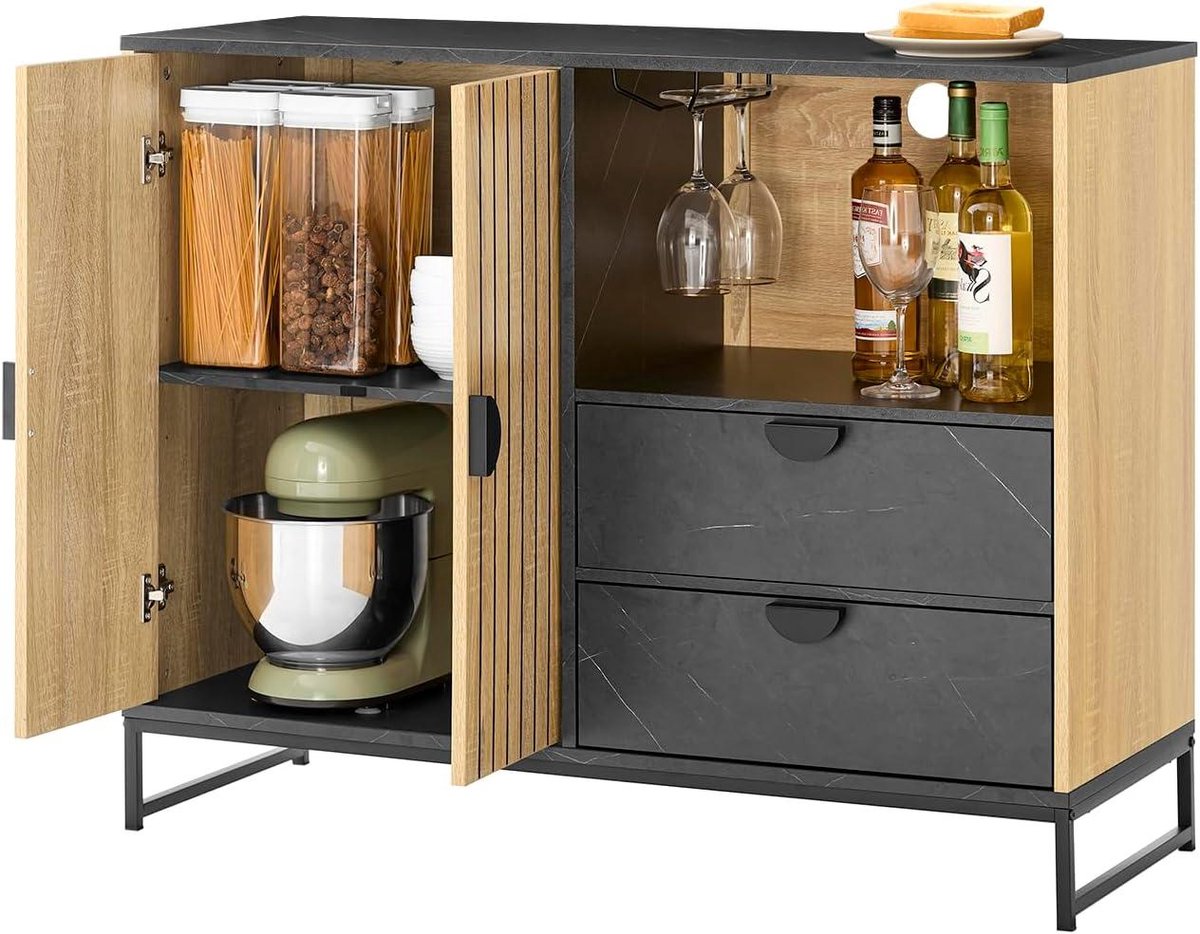 Keuken Kast Sideboard - Buffetkast Opbergkast - Keuken Opbergen - Met Magnetron Ruimte - 107 x 40 x 85 cm