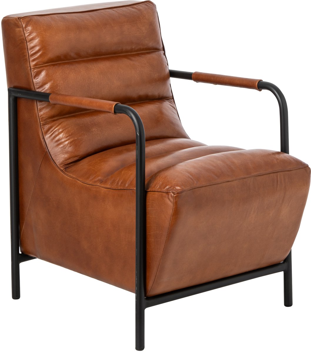 J-Line Fauteuil - leer - camel