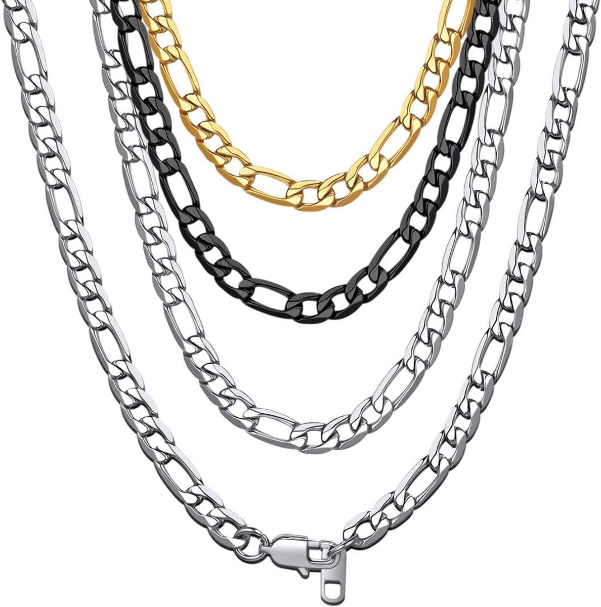 Ketting Roestvrij Staal Curb Ketting 4mm/6mm/9mm/13mm Neck Link Chain Figaro Link Chain voor Mannen