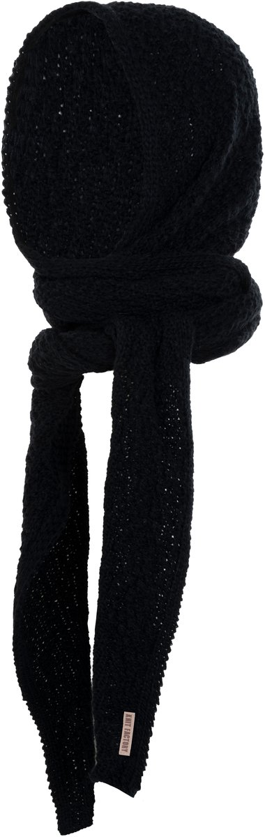 Knit Factory Blake Capuchon Sjaal - Zwart - One Size