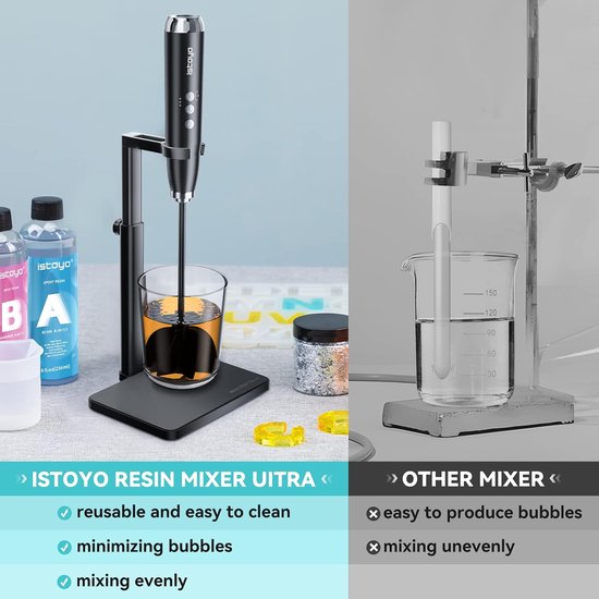 Resin Mixer Stand - Hars Meng Hulp - Harsen Maken - Flexibel Hoogte - 16-26 cm - Zwart — afbeelding 3