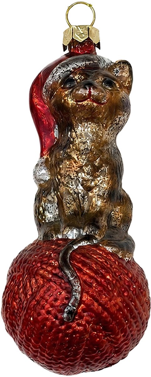 Clayre & Eef Kersthanger Kat Bruin Kunststof