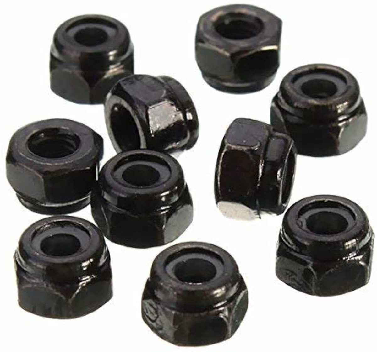 10 stuks koolstofstaal zelfsluitende zeskantmoer nylon inzetstuk borgmoer M2/M2.5/M3/M4/M5/M6/M8 - M8
