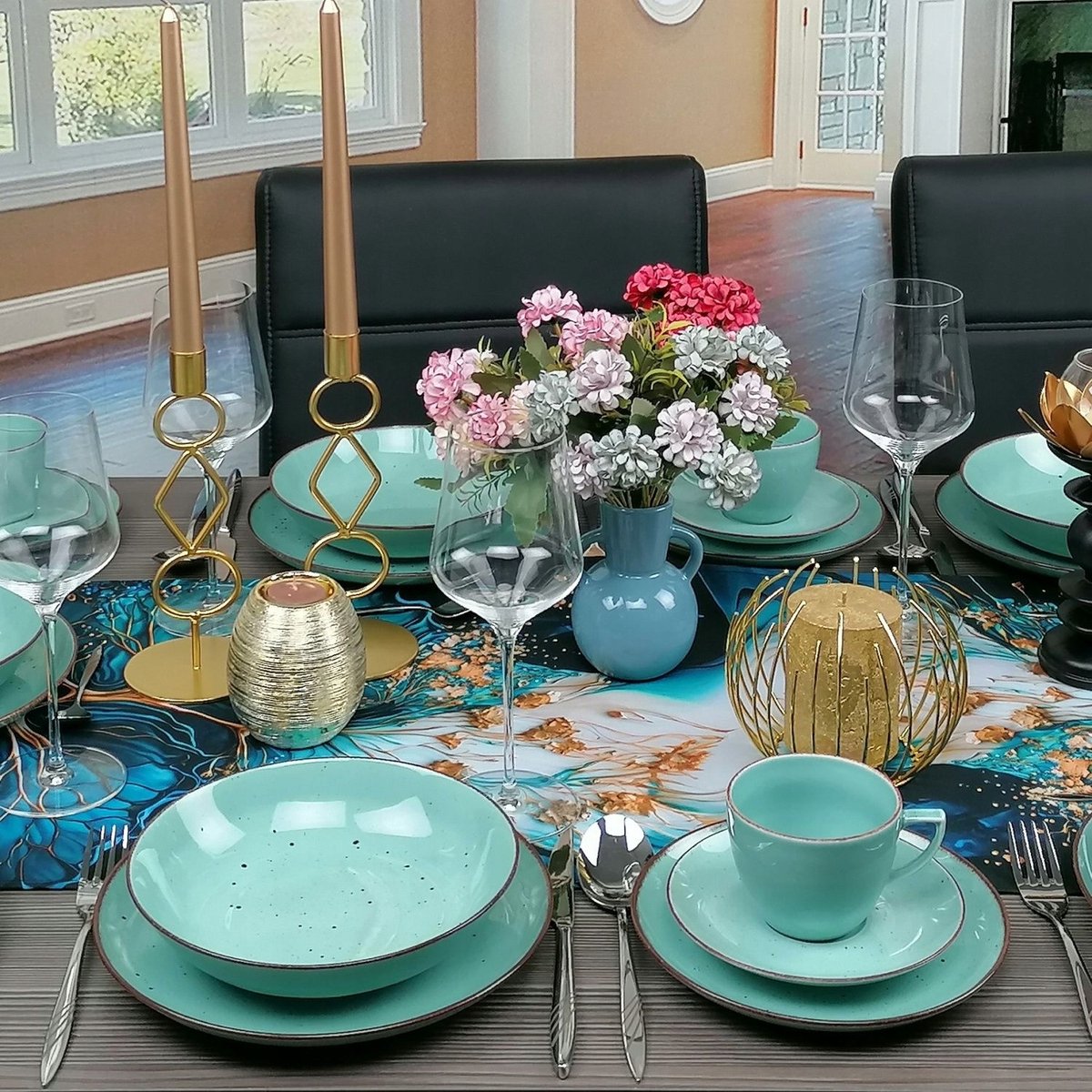 Chodzież City CT05 Servies 30-delig Blauw - Diner & Koffie voor 6 personen