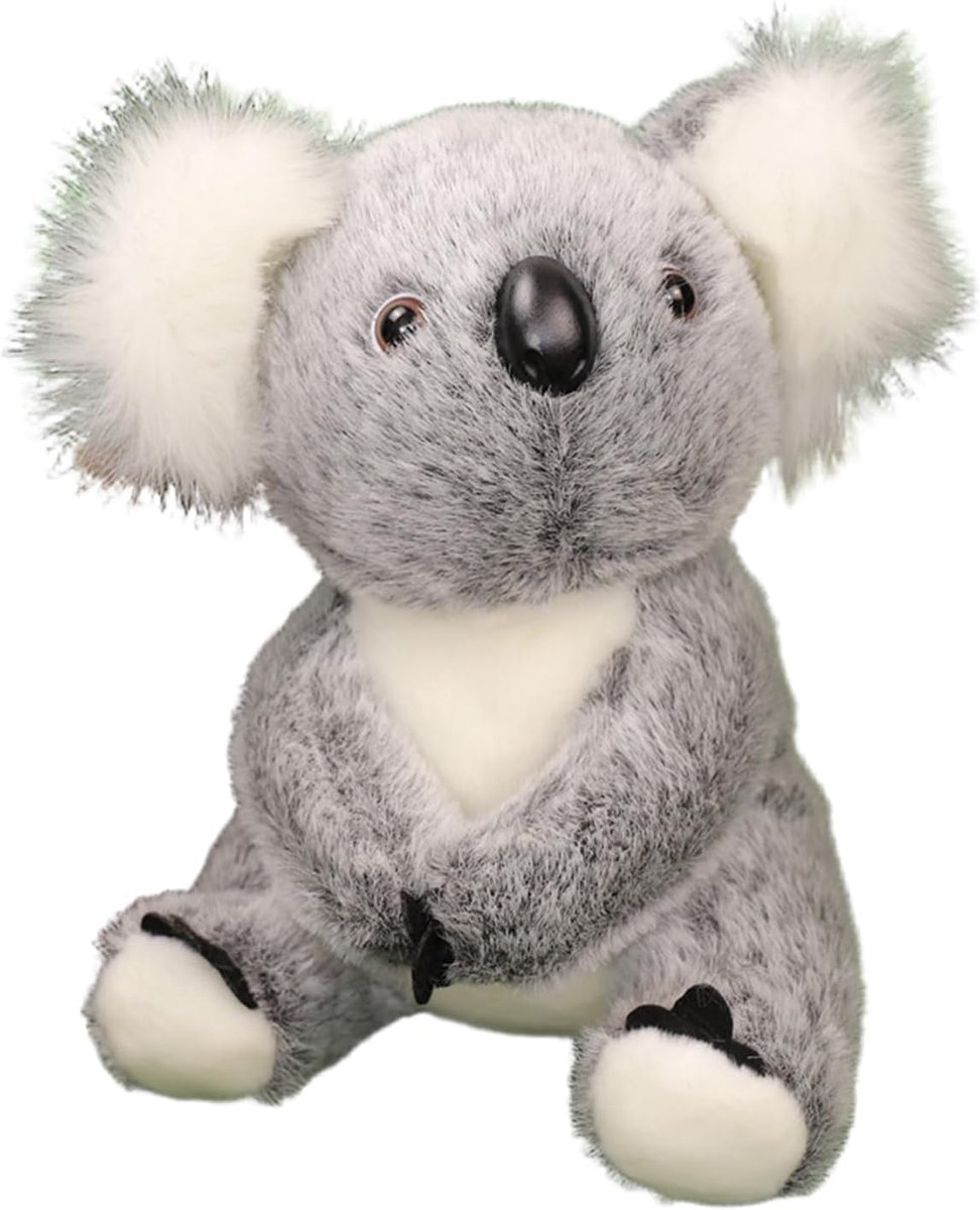 Dier, grijs, 13 cm, zacht pluche speelgoed voor kinderen, kleine koala-figuur, pluizig en knuffelig, cadeau-idee voor verjaardag en kinderkamer, mini-pluche dieren