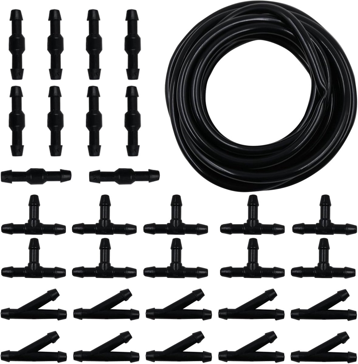 Reparatieset, 30-delige slangconnectorset in 3 soorten met 3 m ruitensproeislang, universele reparatieset voor ruitenwisserwaterinstallaties