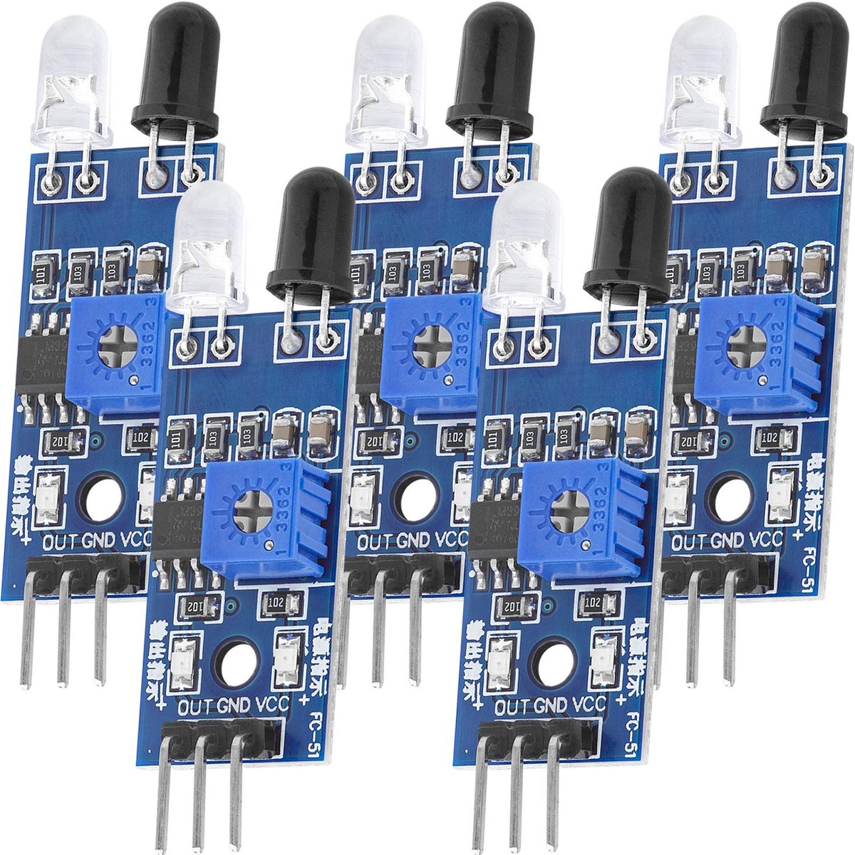 Infraroodmodule voor Obstakeldetectieafstandssensor compatibel met Arduino en Raspberry Pi Inclusief E-Book!