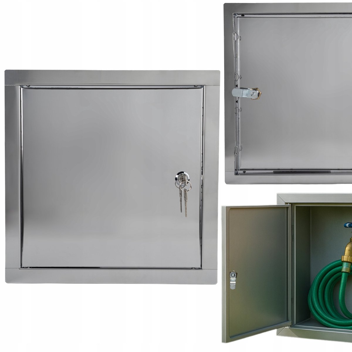 Metalen Luik RVS 15x15 cm met Sleutelslot