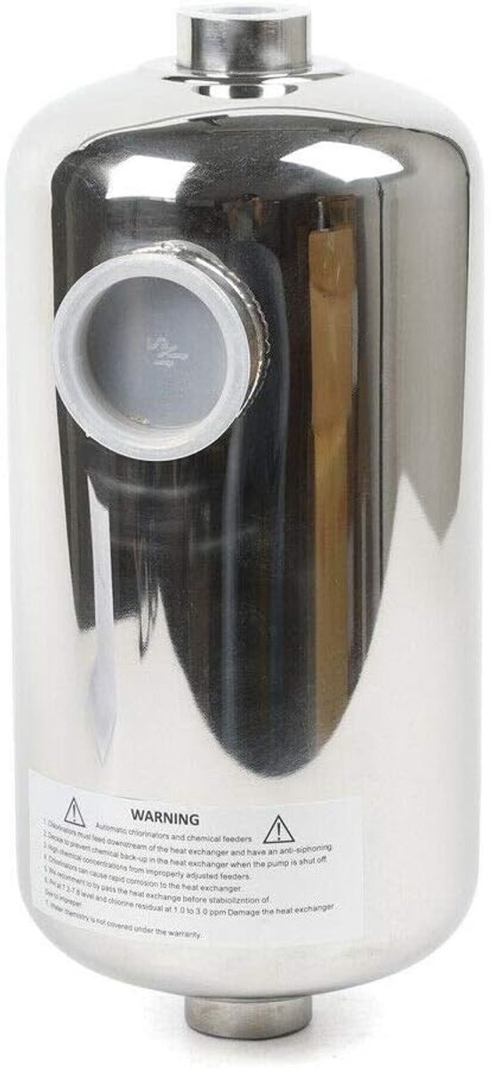 28 kW / 60 kW warmtewisselaar, zwembad, 25 buizen, G1 inch verwarmingsaansluitdiameter, 18/30 l/min warmwaterstroom, zwembadverwarming voor zwembaden, spa's enz. (60 kW)