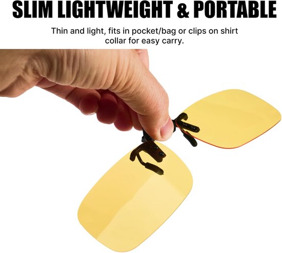 2 stuks gepolariseerde opsteekbrillen voor nachtritten, nachtritten, gepolariseerde zonnebril, 60 x 40 mm, zonnebril, koplamp, blauw licht, eendelige flip-up over leesbril, voor mannen en vrouwen — afbeelding 5