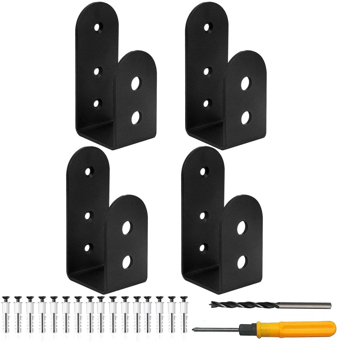 4 stuks deur barricade beugels, U-vormige bar beveiliging deursloten beugels, voor huis garage schuur schuur poort deur versterking, past op 2 x 4 hout