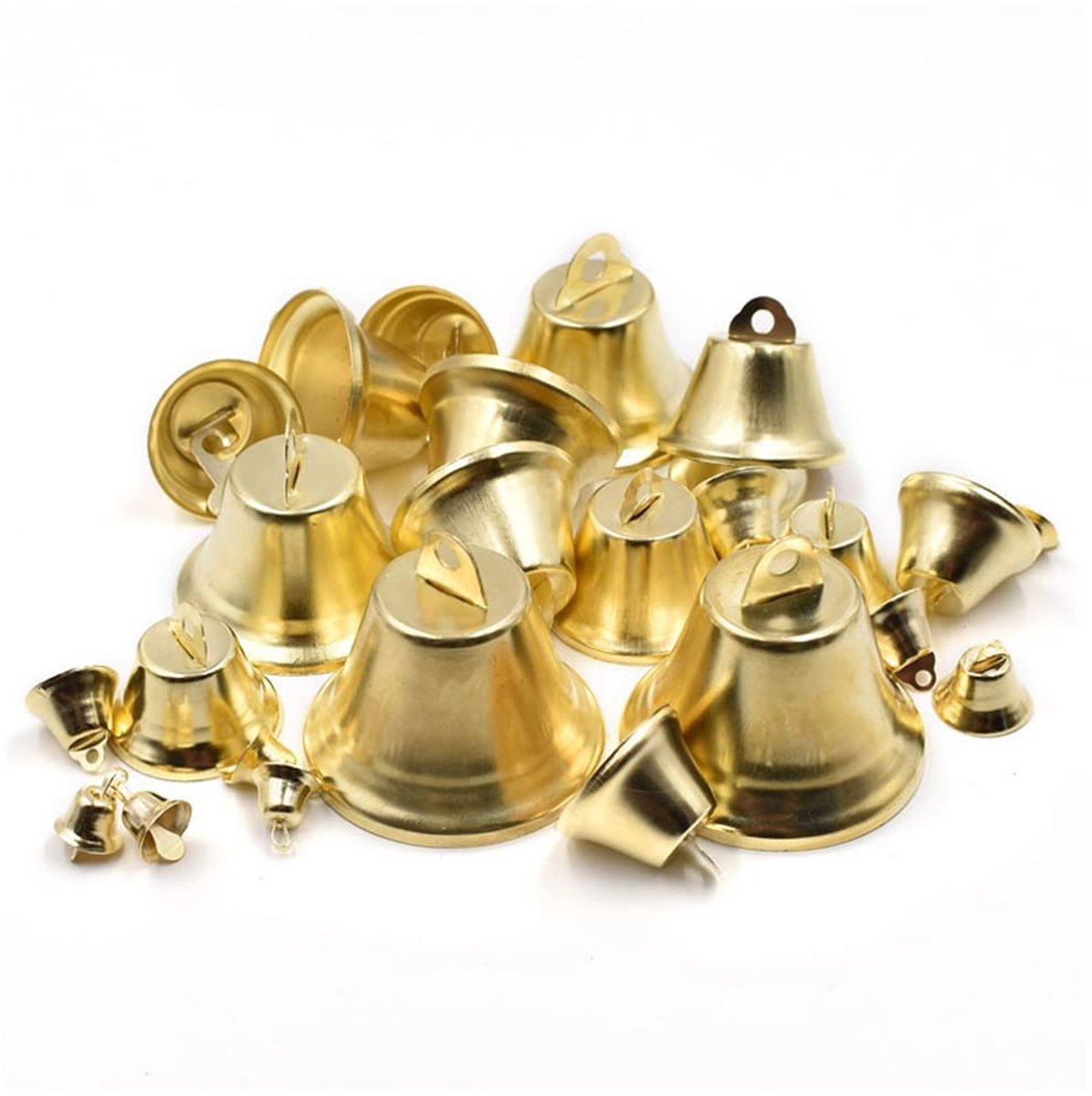 100 stuks gouden klokken 14 mm mini kleine klokken Jingle Bells vintage ijzeren bel windgong kerstklokken belletjes voor doe-het-zelf knutselen kerstboom decoratie accessoires