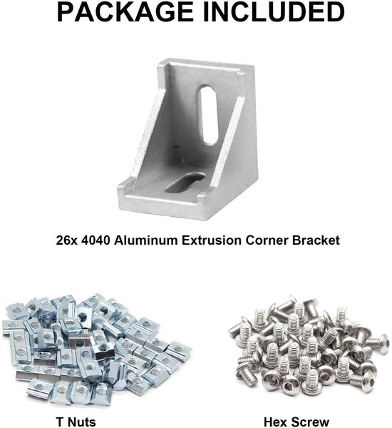 Aluminium profiel aluminium hoek hoekverbindingen aluminium profiel 40x40 hoek (zilver) — afbeelding 4