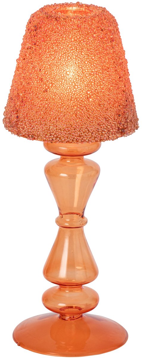 J-Line theelichthouder Kralen - glas - oranje - small