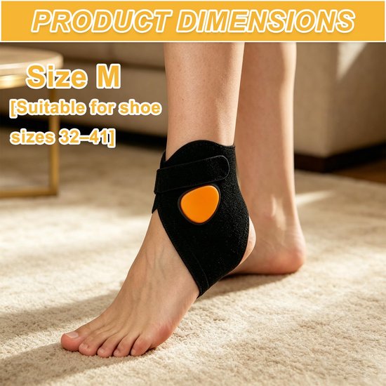 Enkelbrace zwart met schuim en band, past maat M | Stevige Enkelsteun, Comfortabele Enkelbandage, en Ondersteunende Compressie Enkelbrace voor Sport en Herstel — afbeelding 5