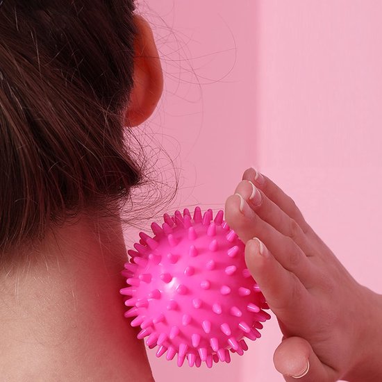 Egelbal massagebal, set van 2, 7 cm verschillende hardheidsgraden, noppenbal, bal met noppen, voor rug, benen, voeten en handen spiermassage — afbeelding 4
