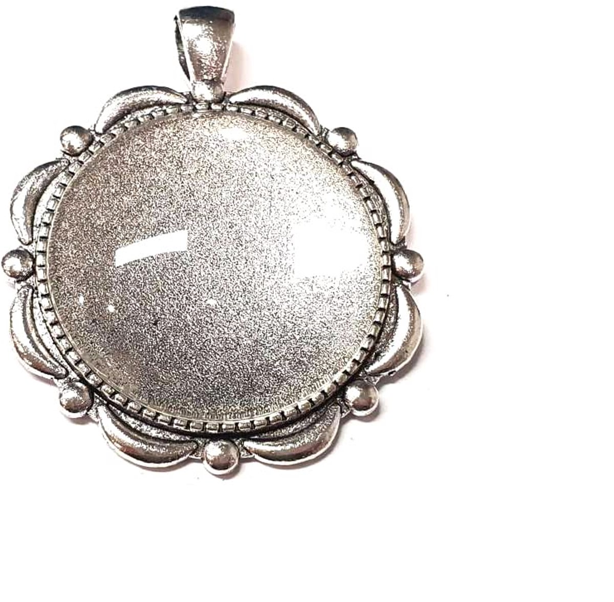 4 stuks zettingen, 8-delig, lege medaillons voor sieraden, metalen hanger, 30 mm rond, 4 stuks met helder glas, Cabochon frame, 41mm x 36mm und 30mm Cabachon, Messing, Zonder