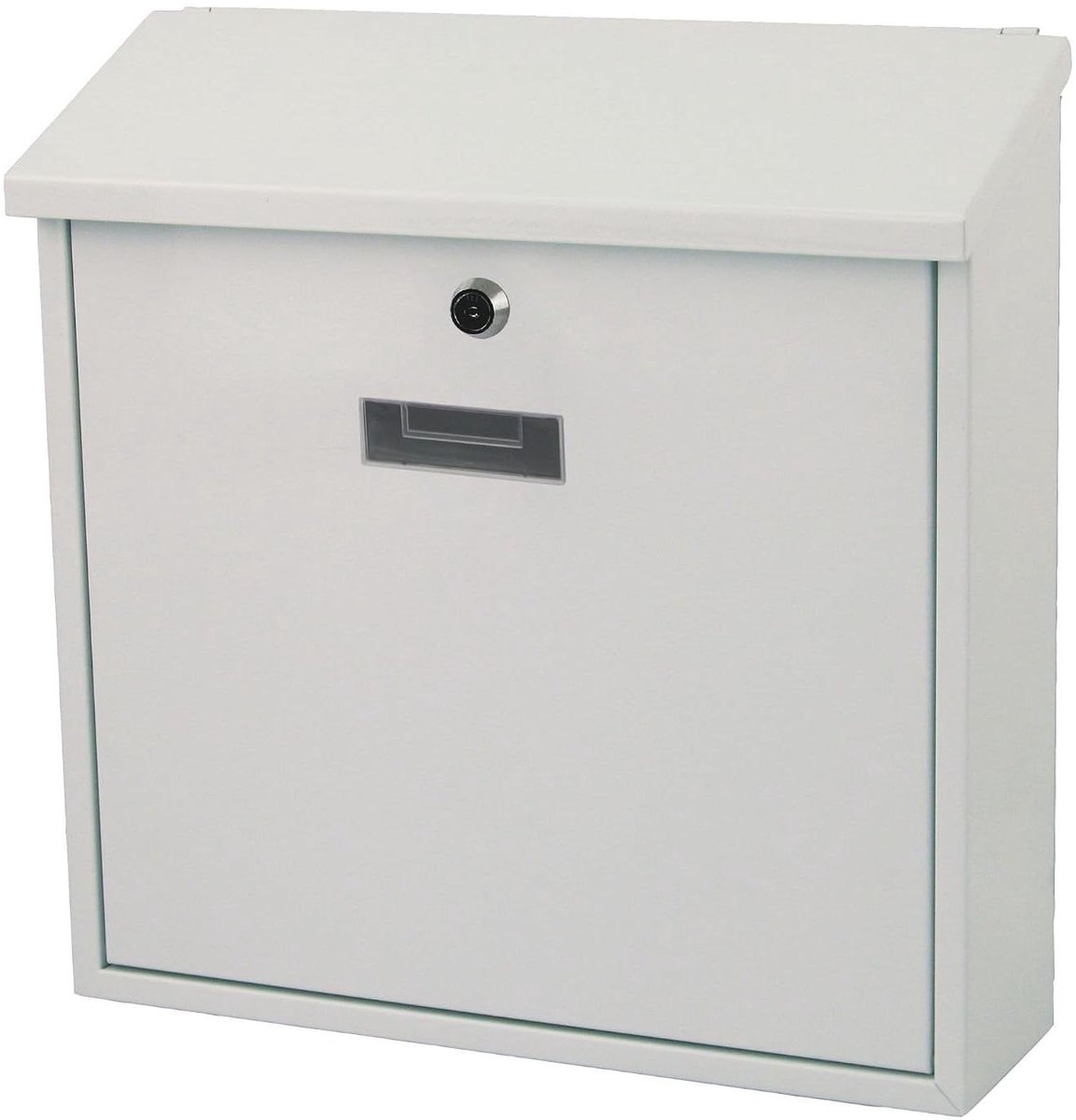 Wand brievenbus - Postbak met slot - Post ontvangen - Inclusief naamplaatje - 37 x 37 cm - Wit