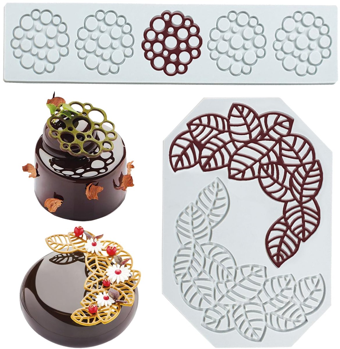 2 stuks siliconen vormen voor cake, fondant van siliconen, punt voor cake, chocolade, hars, boter