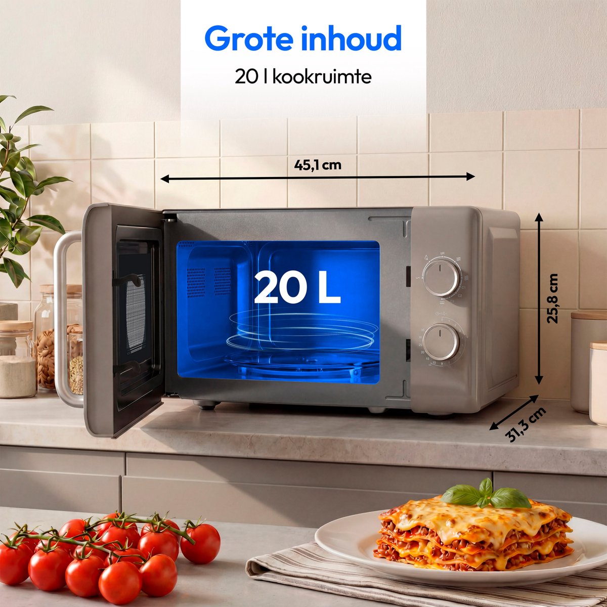 MEDION Retro magnetron met grill - zandbeige thumbnail 2