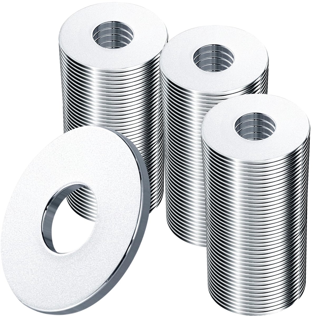 100 stuks M6 sluitringen M6 x 12mm roestvrij staal 304 A2 carrosserieringen Beilagscheiben roestvrije U-schijfjes platte ringen voor schroeven, moeren, draadstangen, bouten