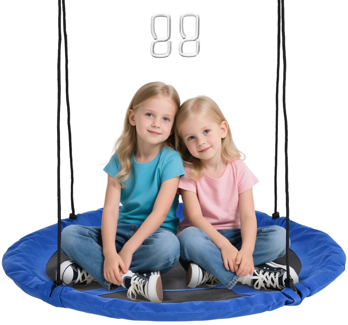 Nestschommel Ø110 cm – Verstelbare Hangschommel tot 100 kg – Blauw