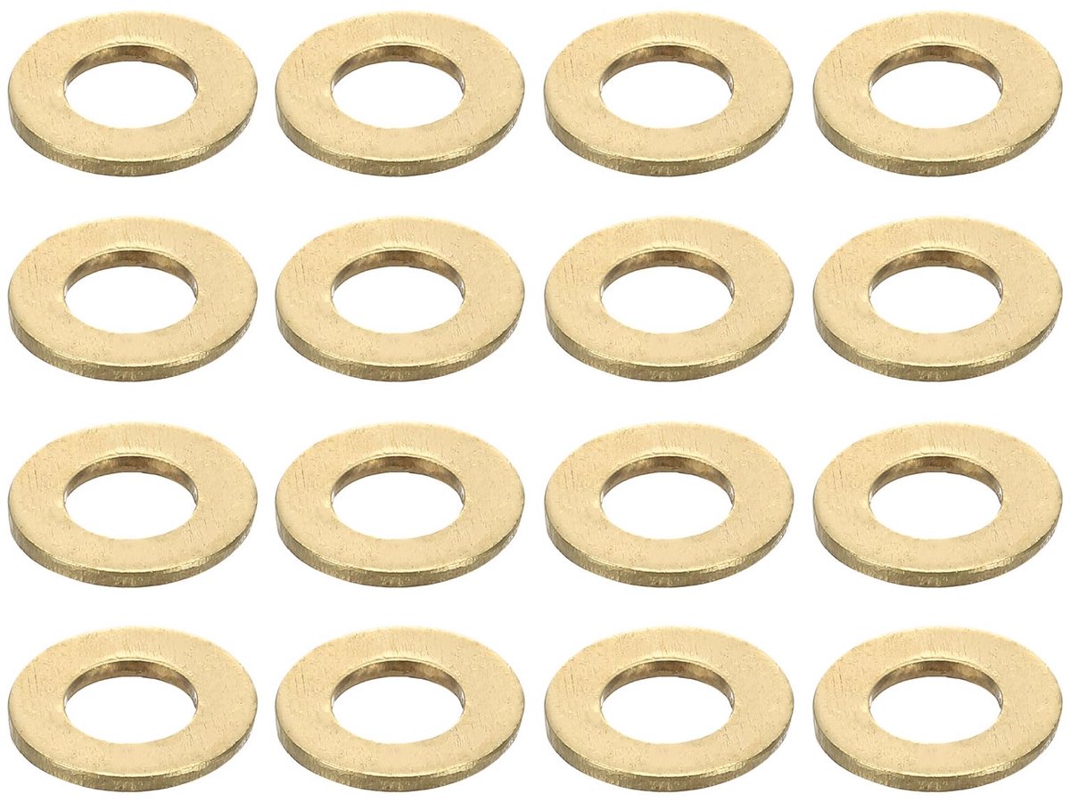 100 stuks ronde sluitringen, M5 x 10 x 1 mm, messing afdichtringen, gouden sluitringen, O-ring, platte afdichtingsringen voor schroeven, moeren, schroefdraadstang