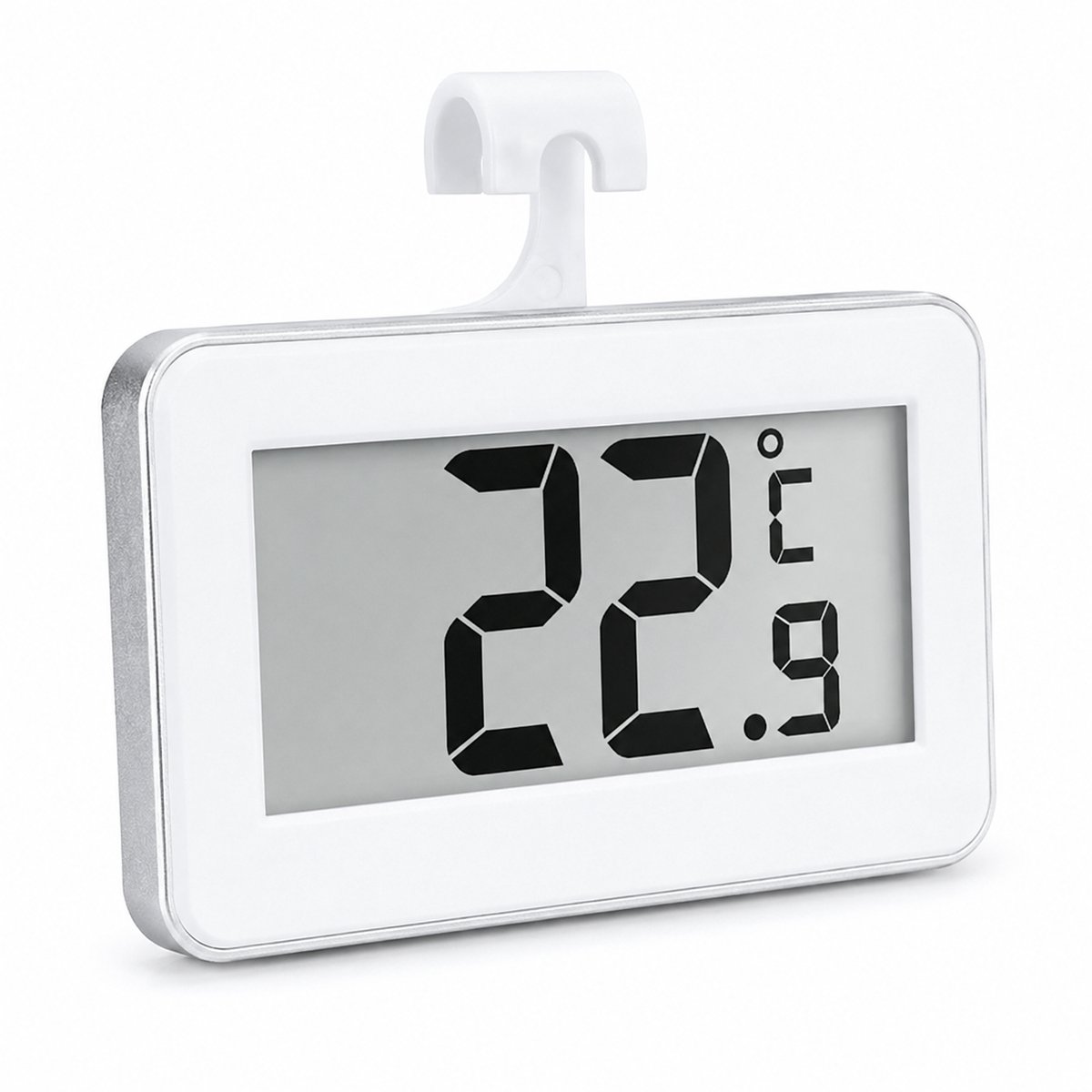 Koelkast Thermometer - Digitale Vriezer Thermometer met Magneet en Haak - Nauwkeurige Temperatuurmeter voor Koelkast en Keuken - Wit