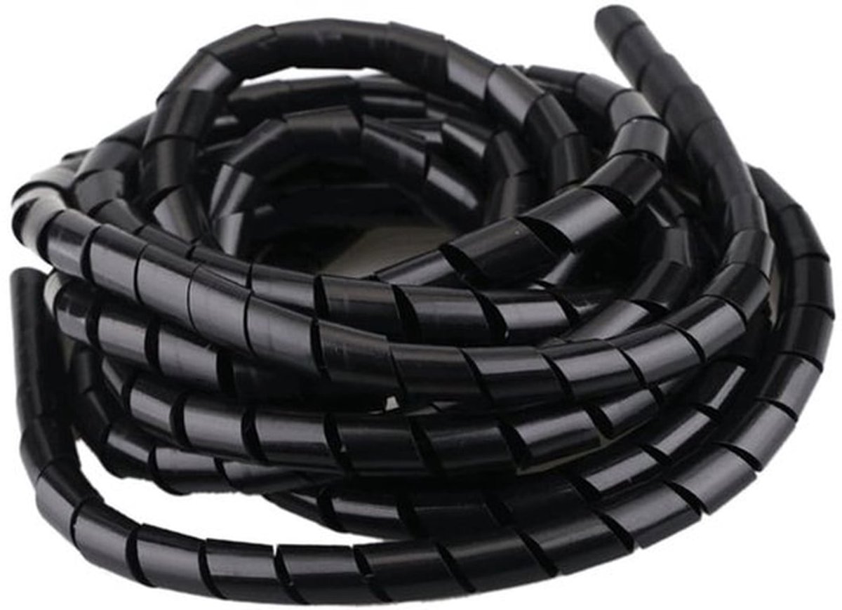 Kabel Netjes Mouwen - Kabelmanagement - Flexibele Spiraal Wrap - Zwart - Kabel Organisatoren - 5M - Geschikt voor Thuis en Kantoor