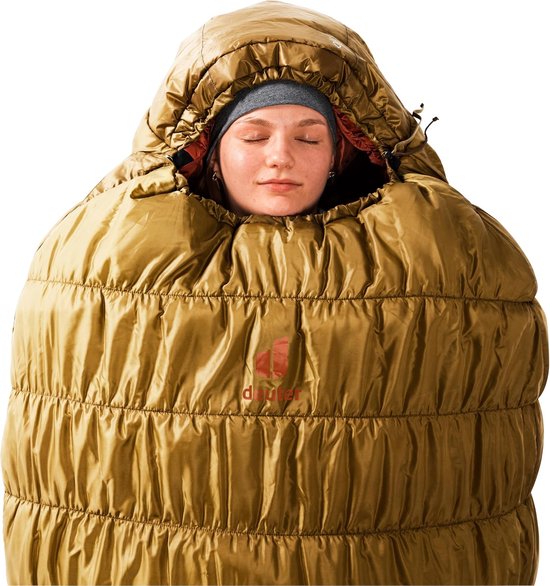 Synthetische Slaapzak - Mummy model - Kamperen en Hiken - Thermo Stretch Comfort - Tot 175 cm - Amandel Sequoia van Merkloos — afbeelding 2