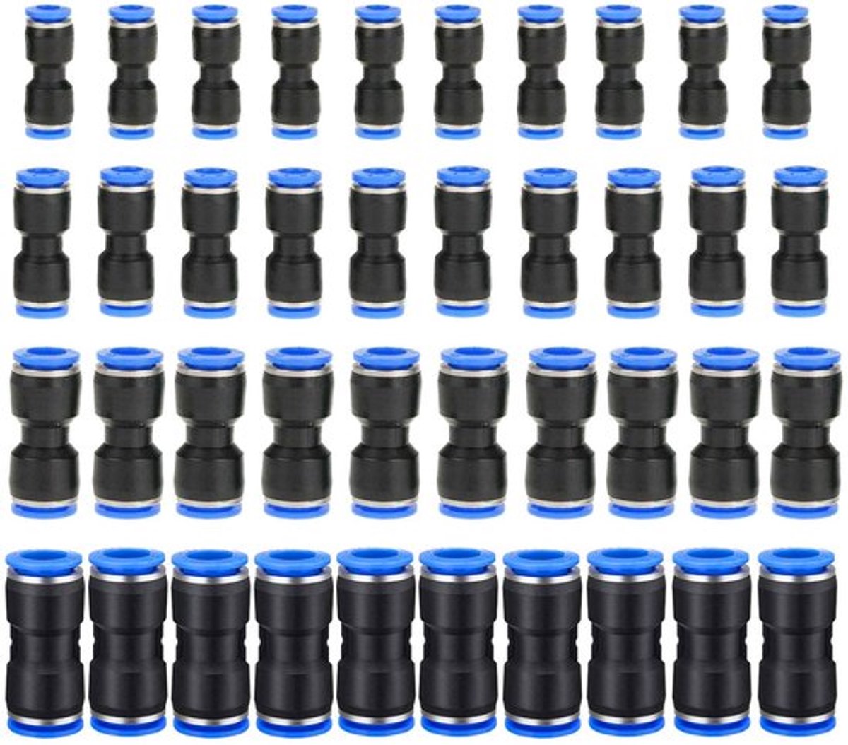 40 Stuks Pneumatische Rechte Connectoren - Snelkoppeling Air Push