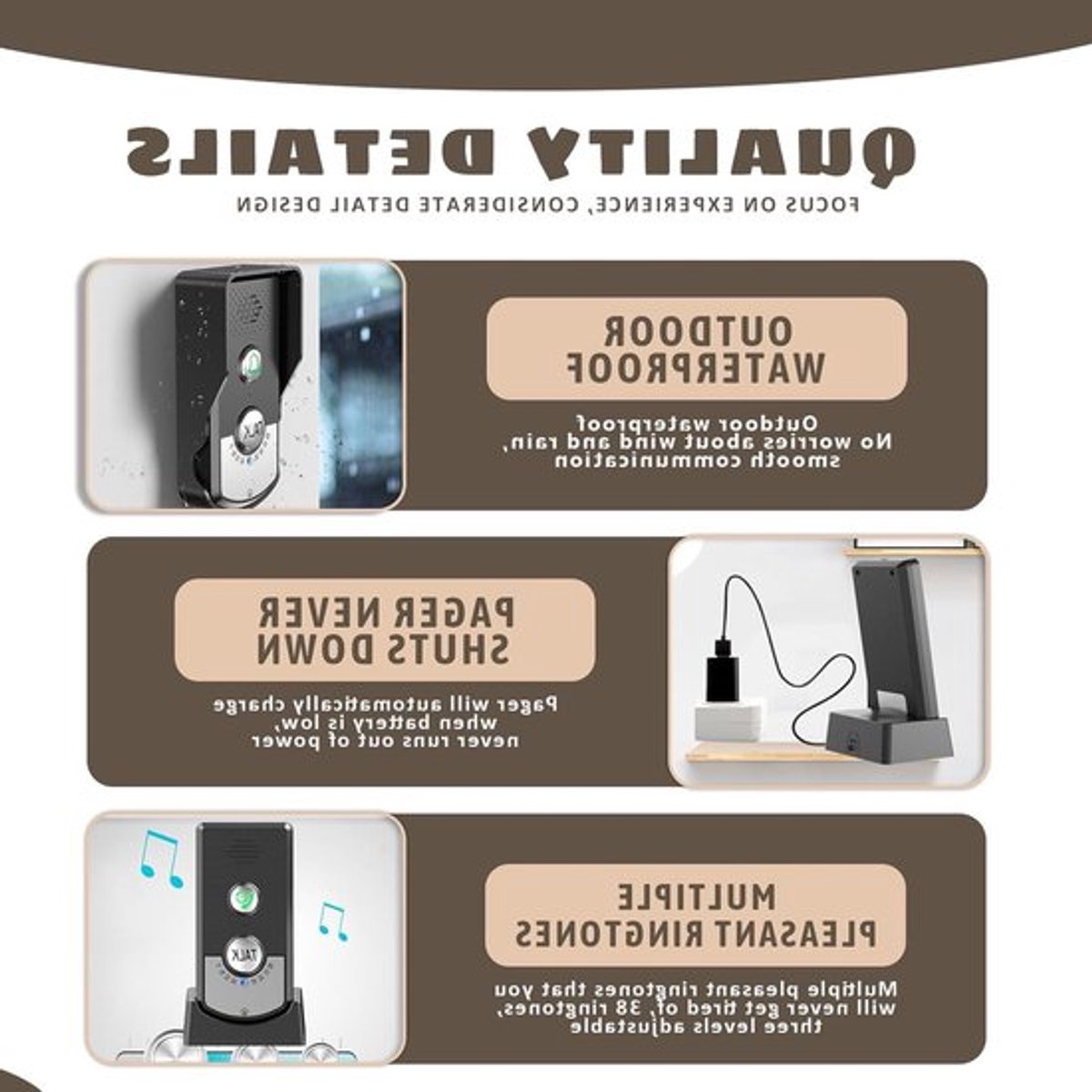 Draadloze 2-Weg Intercom met Lange Bereik, Waterdicht Systeem voor Thuis, Kantoor en Ziekenhuis, Eenvoudige Installatie en Betrouwbare Communicatie