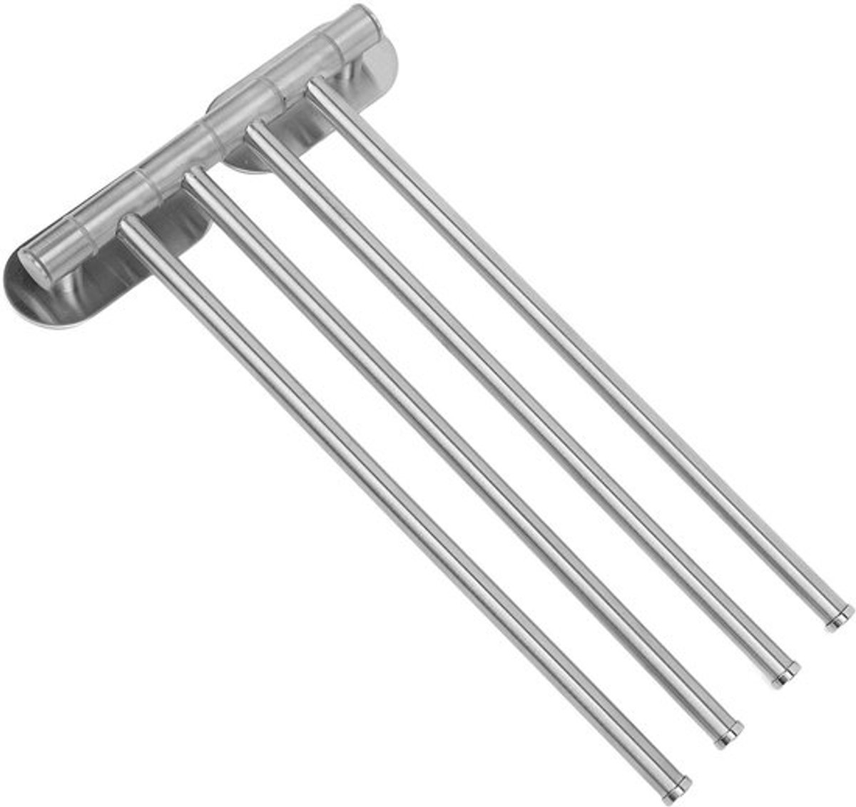 Handdoekenrek Draaibaar - Wandmontage Houder - Ruimtebesparende Handdoekhouder - RVS - 4 Armen - Praktische Functie