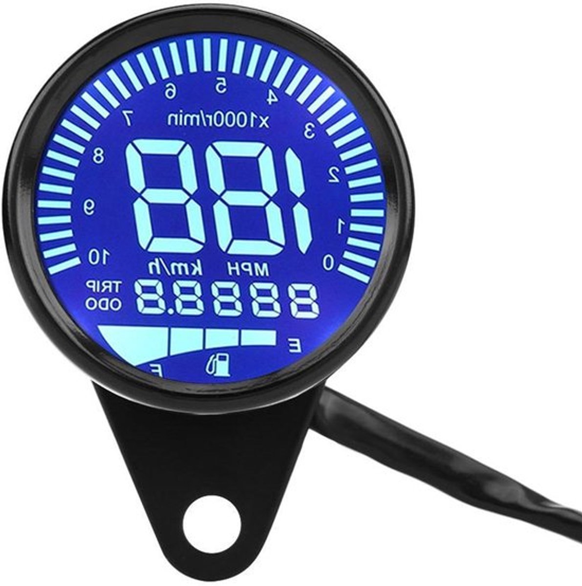 Universele motorfiets snelheidsmeter - LED - Digitaal - Zwart - Toerentalmeter motorfiets - Oliepeilindicator - Geschikt voor alle modellen - Motorfiets accessoire