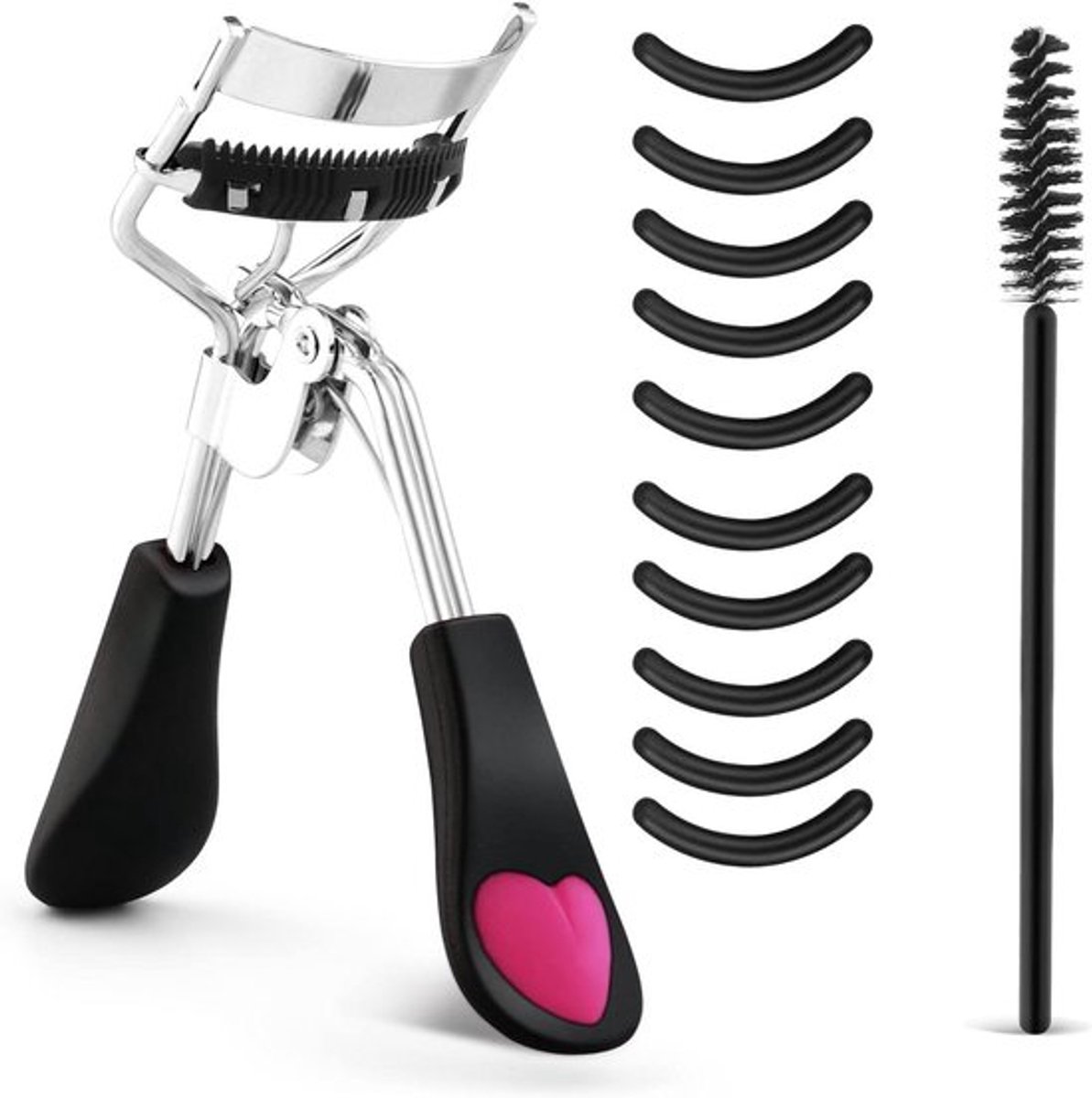 3-delige wimperkruller set voor langdurige krul met siliconen navulpads en wimperborstel - geschikt voor alle oogvormen - professionele make-up tool