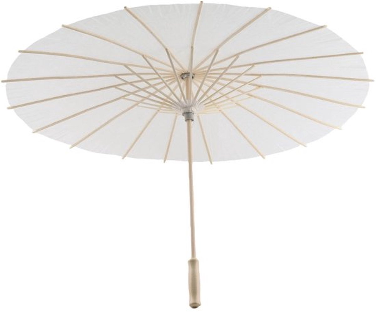 Zomerparaplu Wit - Decoratieve Paraplu - DIY Ambachten - Bruidsfoto Accessoires - Rol Play Props - Diameter 60cm