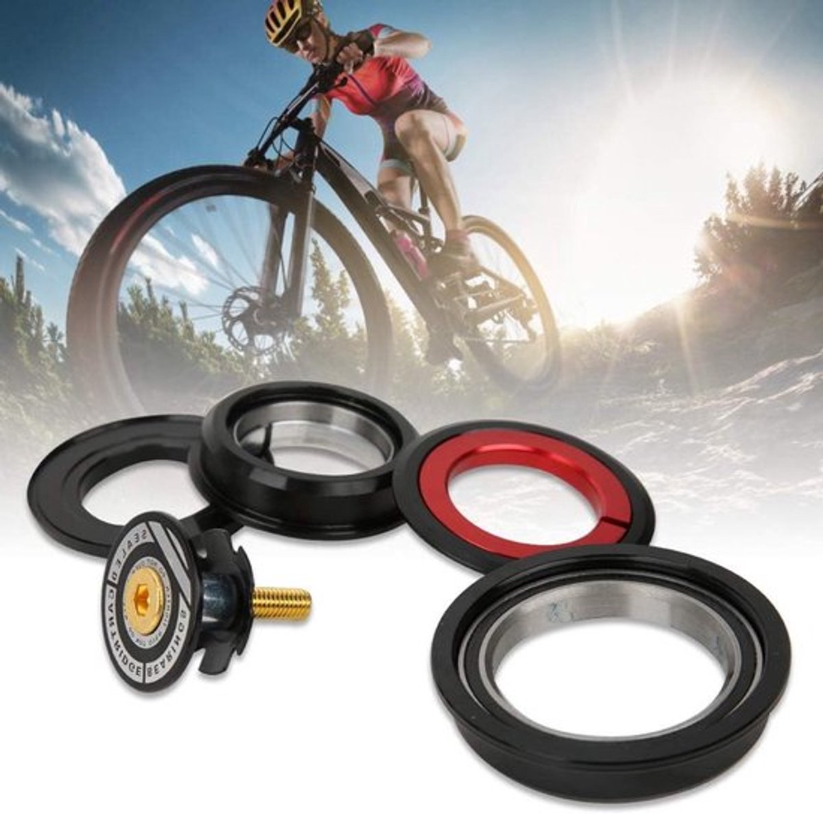 Aluminium Fietsvork met Tapered Buis en 44/55mm Hoofdlagers, Ideaal voor Fietsonderdelen en Upgrade