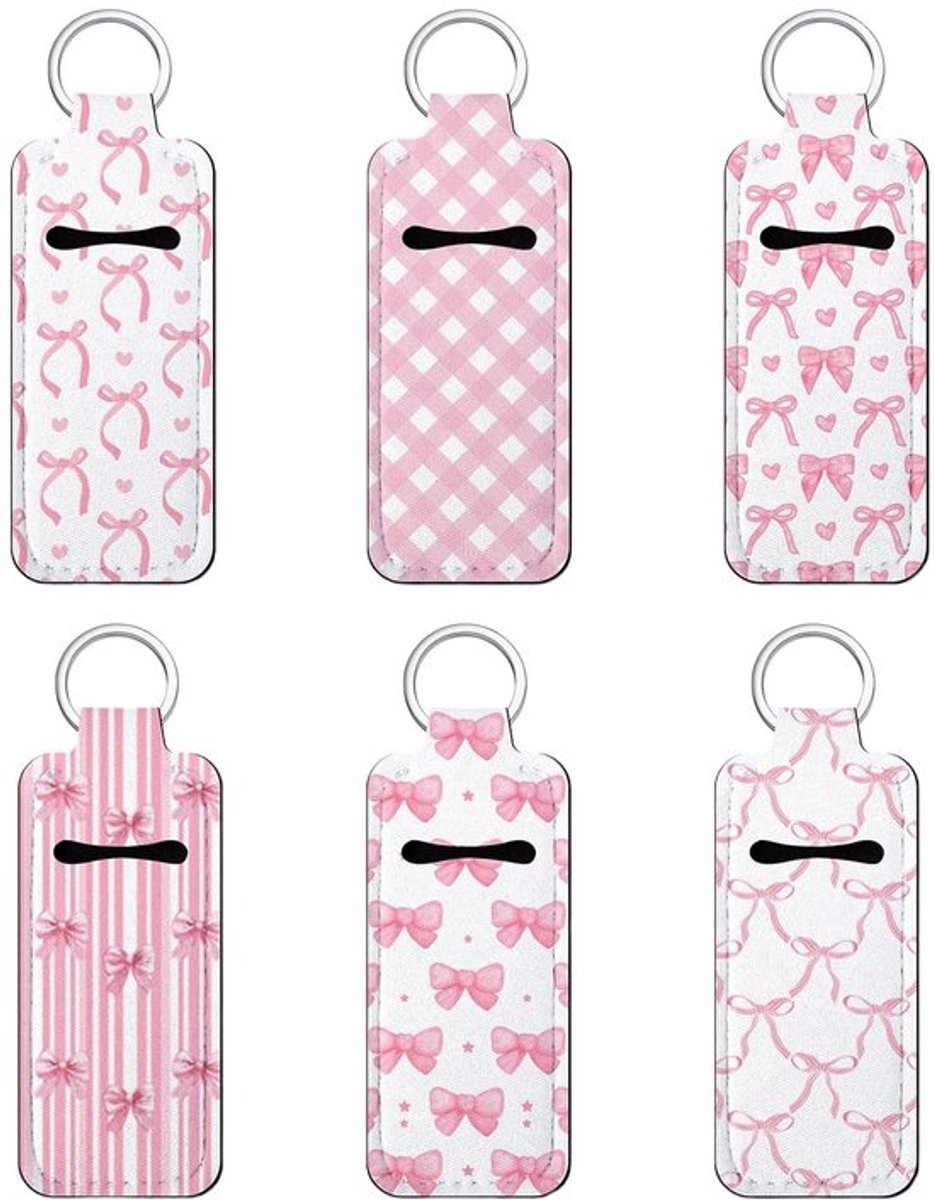 Houder Set van 6 - Lippenstift Organizer - Sleutelhanger met Spiegeltje - Duurzaam Materiaal - Compact en Lichtgewicht - Perfect voor Onderweg - Lippenstifthouder